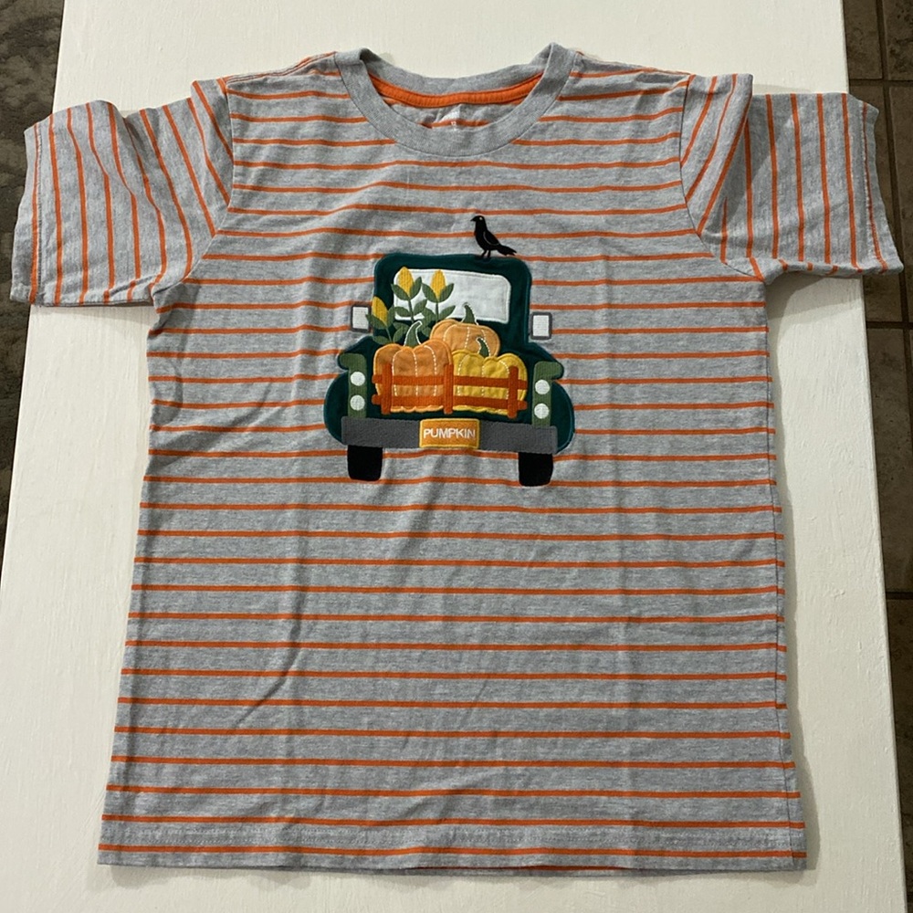 🎃Gymboree🍂 sz 12 tee pumpkin truck fall back to school autumn thanksgiving